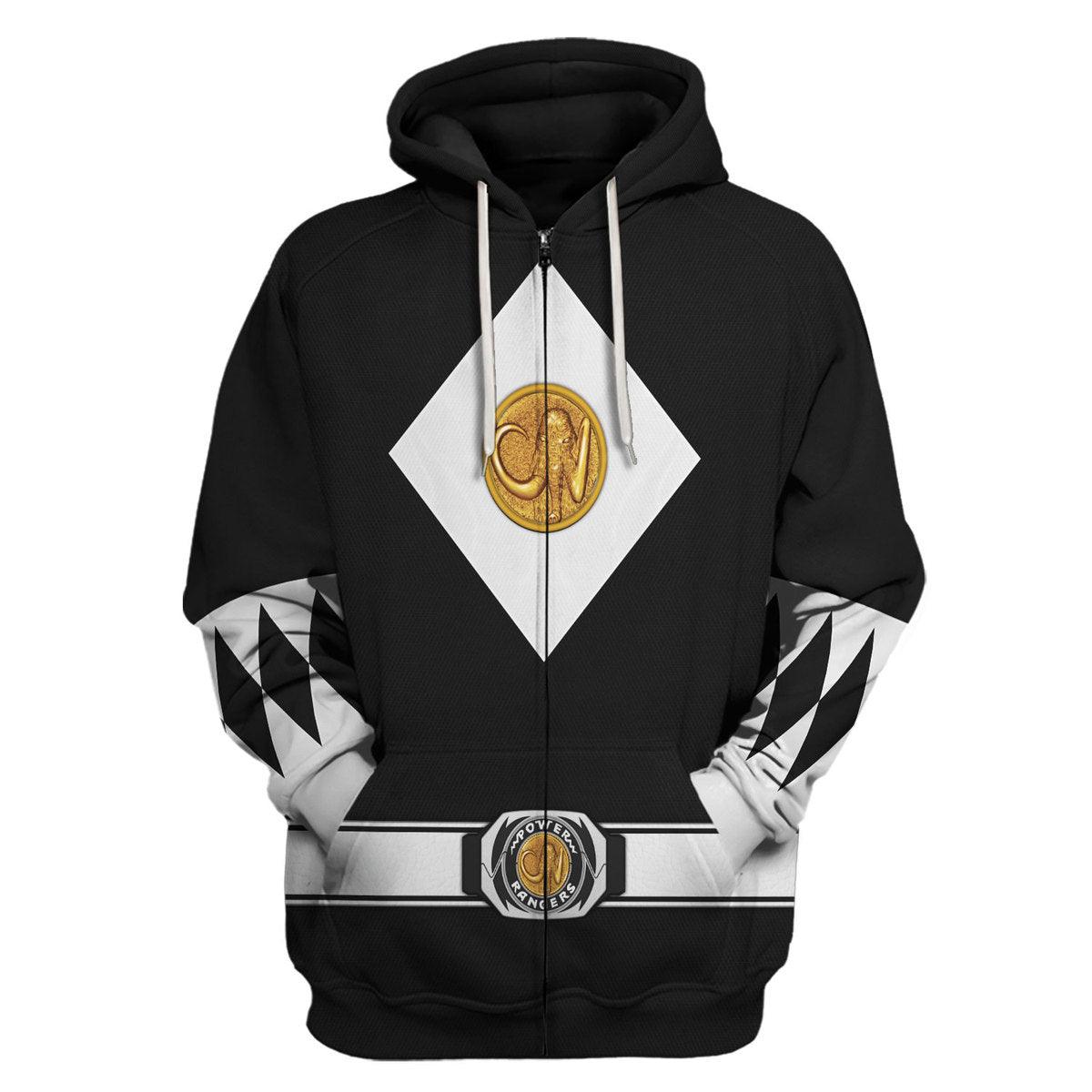Black Ranger Mighty Morphin The Movie (1995) Hoodies Sweatshirt T-shirt Hawaiian - Gearhomie.com