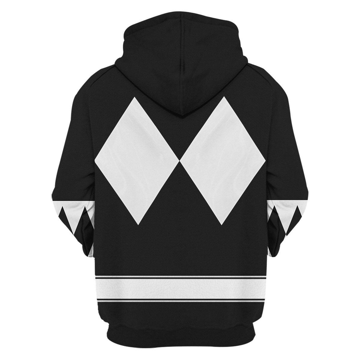 Black Ranger Mighty Morphin The Movie (1995) Hoodies Sweatshirt T-shirt Hawaiian - Gearhomie.com