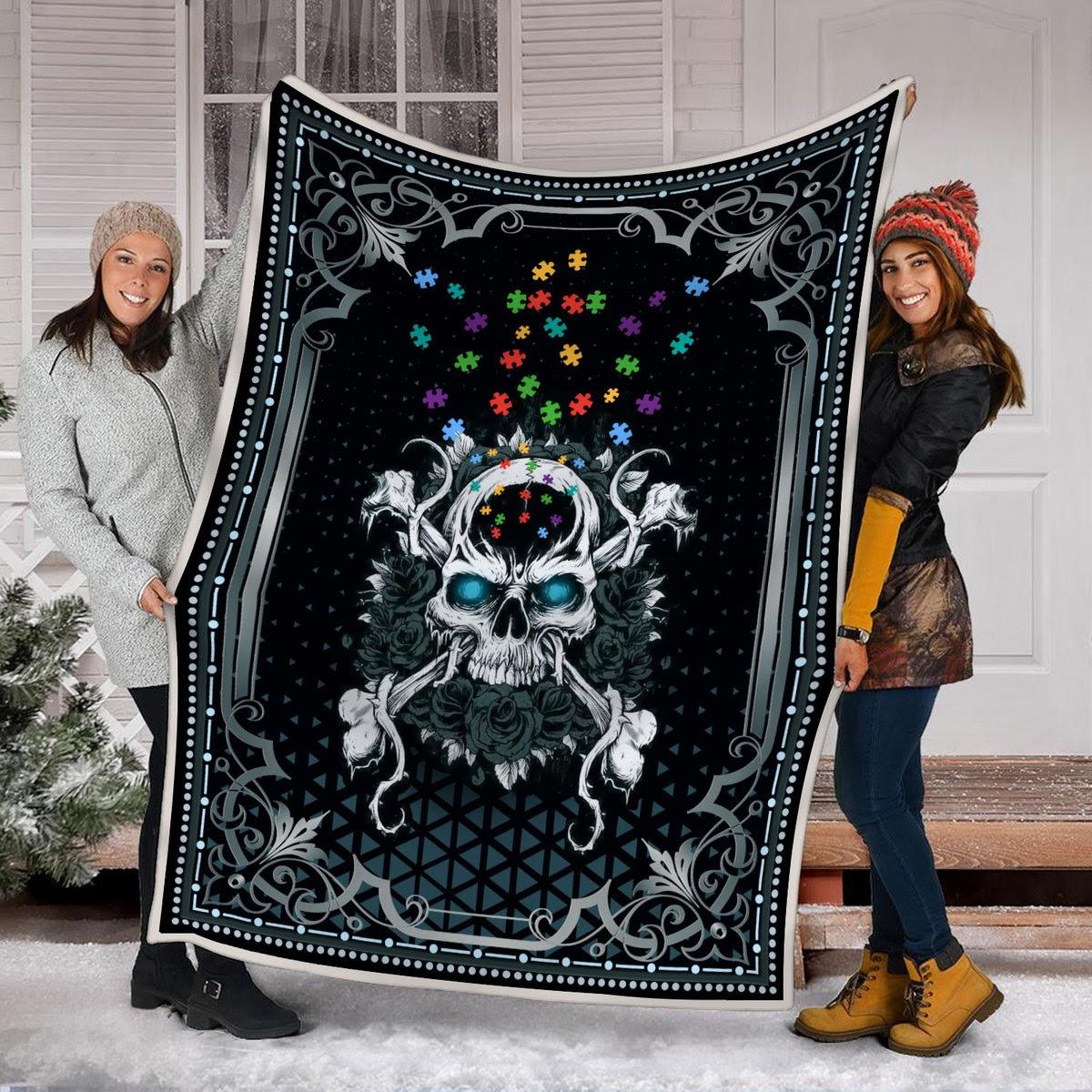 Blanket Autism Skull - DucG
