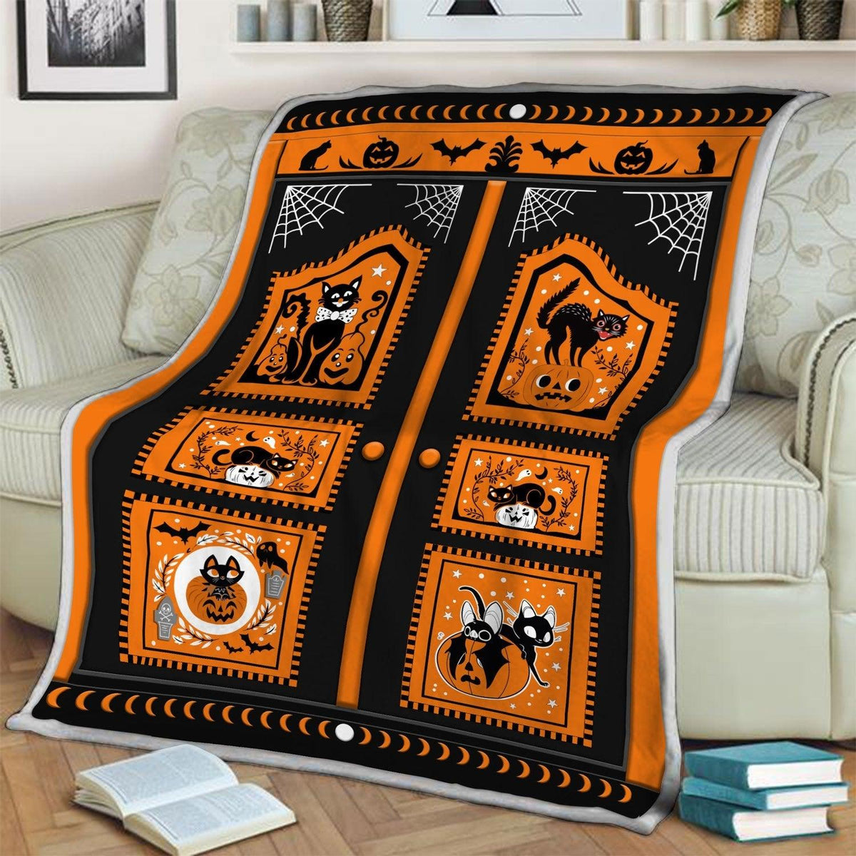 Blanket Black Cat Halloween - DucG