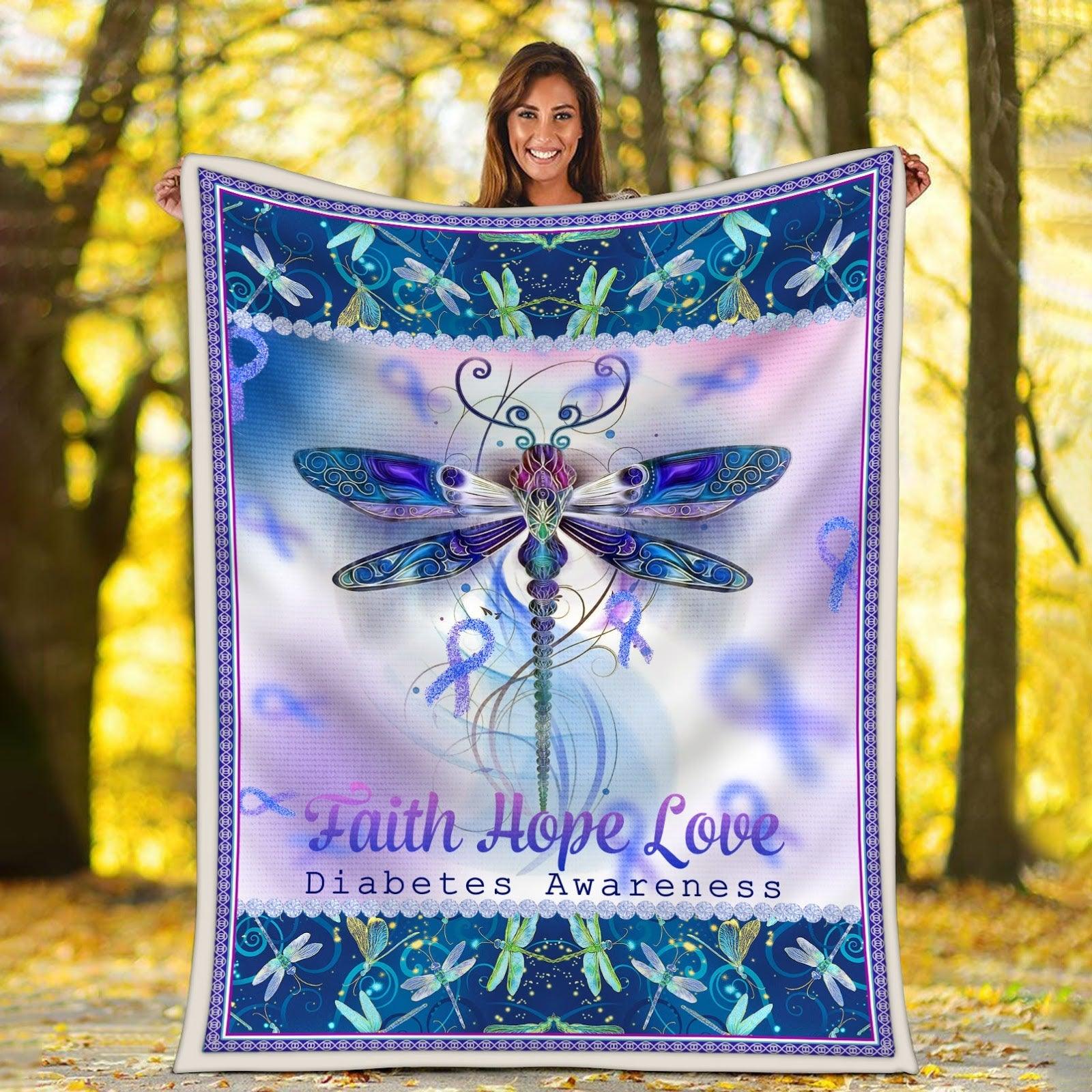 Blanket Dragonfly Diabetes Awareness - DucG