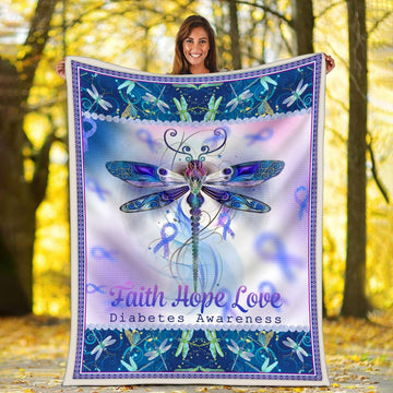 Blanket Dragonfly Diabetes Awareness - DucG