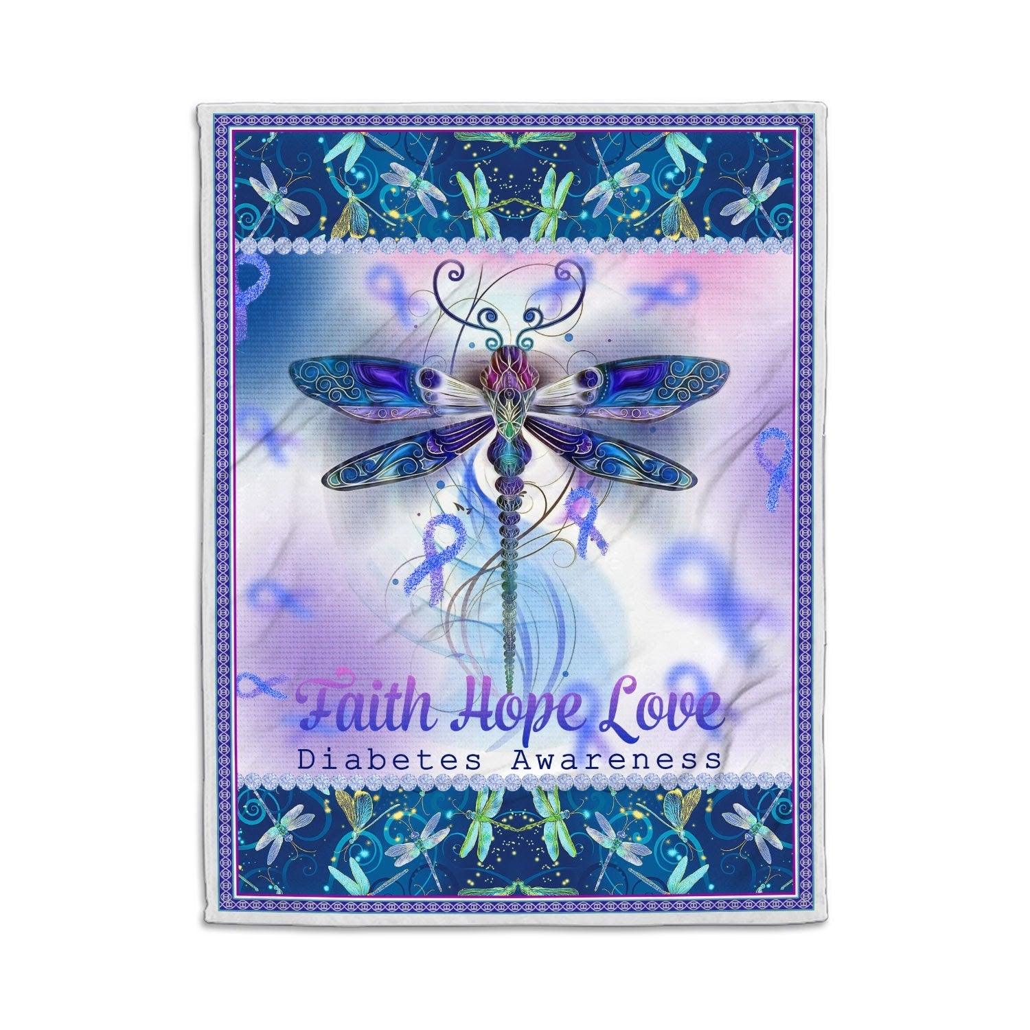 Blanket Dragonfly Diabetes Awareness - DucG