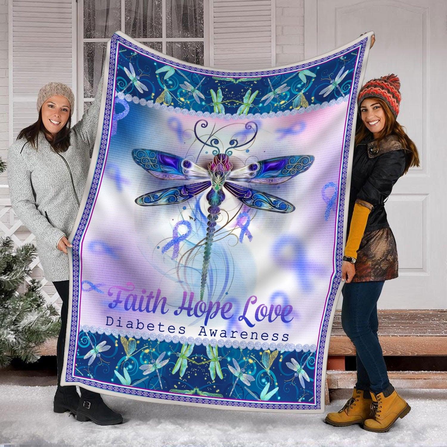 Blanket Dragonfly Diabetes Awareness - DucG