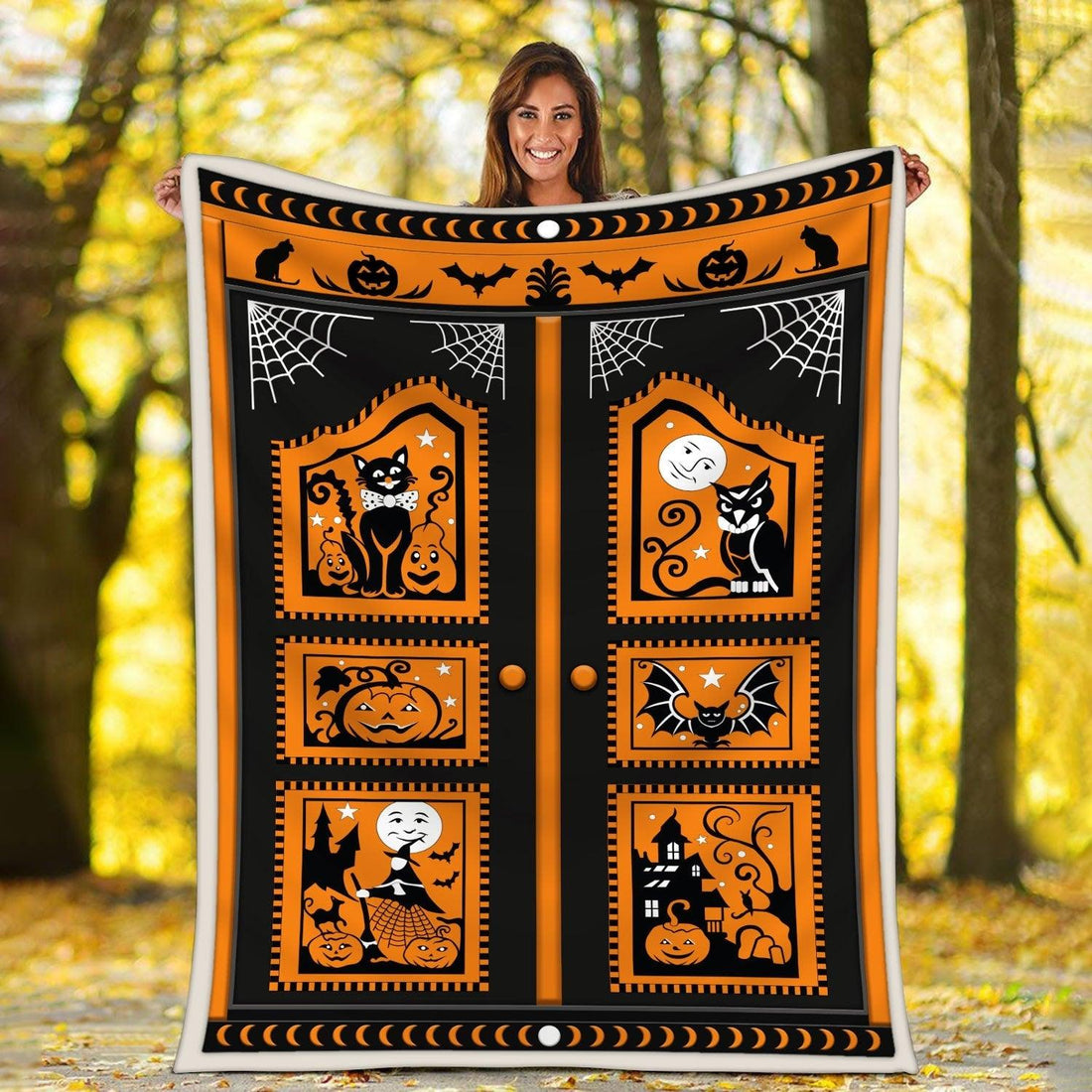 Blanket Halloween Black Cat Pumpkin - DucG