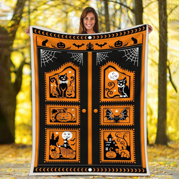 Blanket Halloween Black Cat Pumpkin - DucG