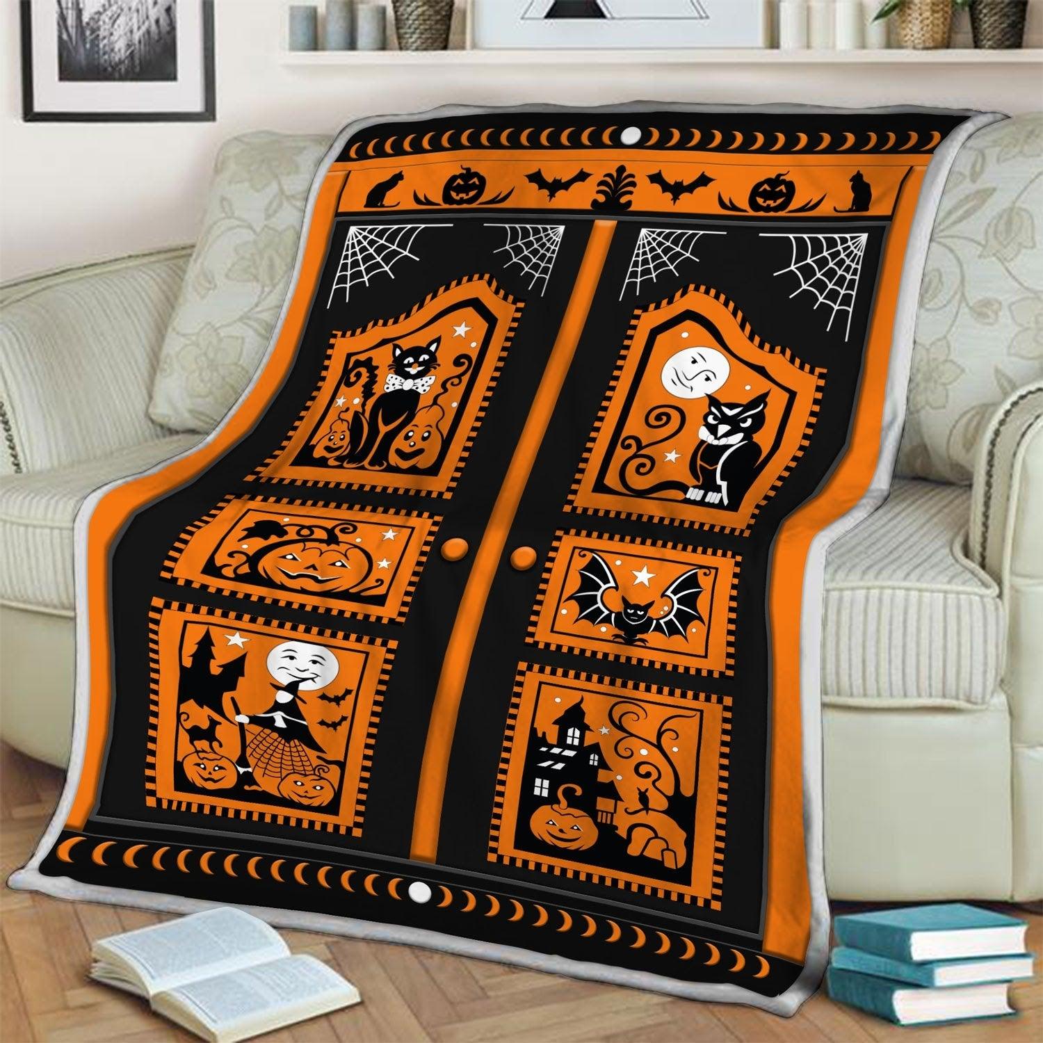 Blanket Halloween Black Cat Pumpkin - DucG