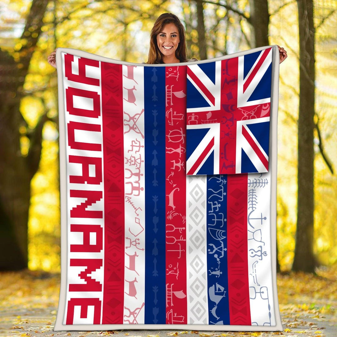Blanket Hawaii Flag Personalized Custom Name - DucG