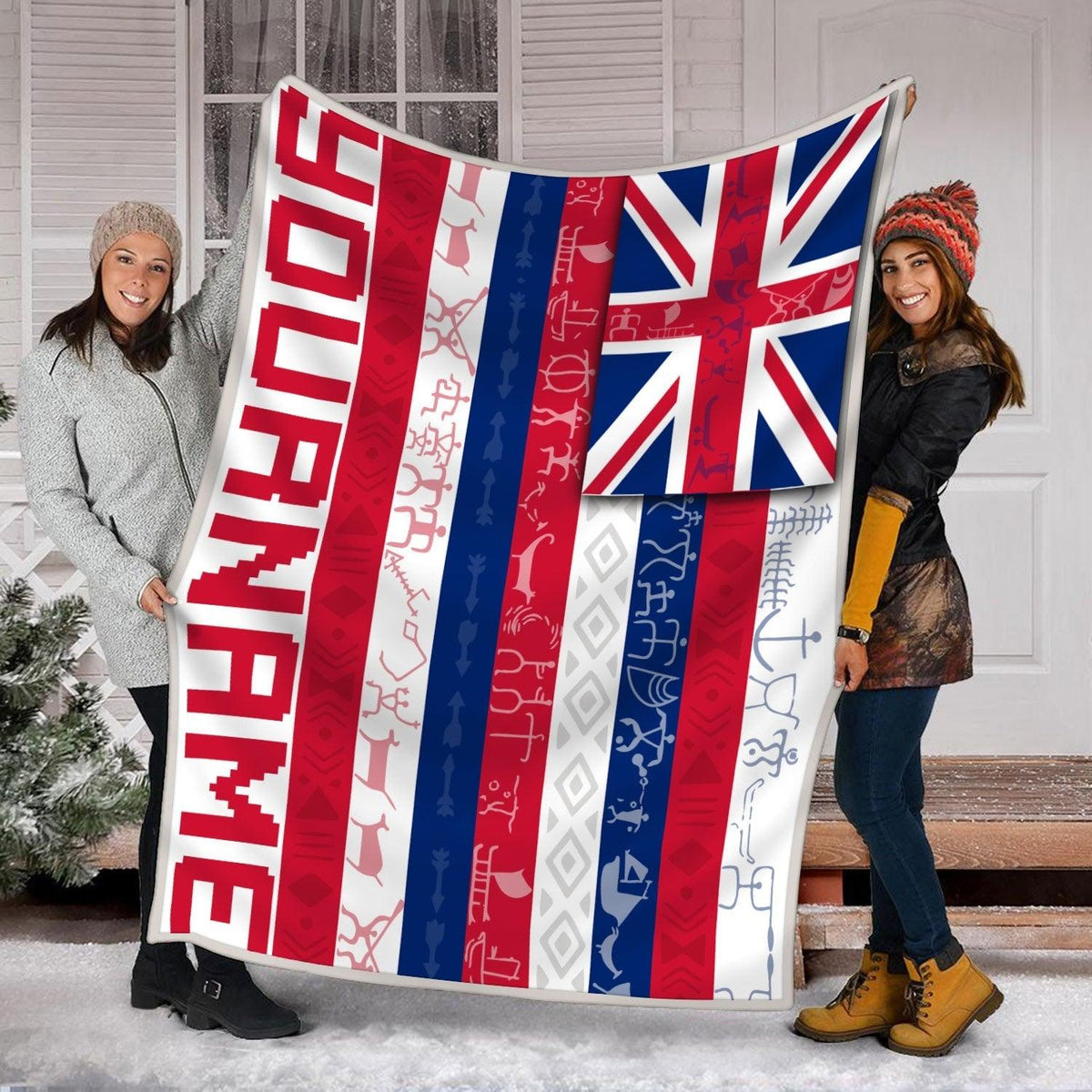 Blanket Hawaii Flag Personalized Custom Name - DucG