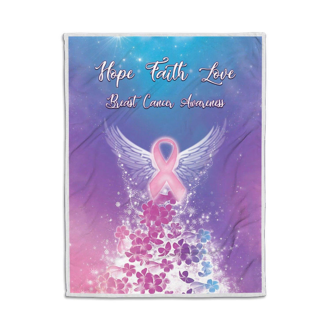 Blanket Hope Faith Love Breast Cancer Awareness - DucG