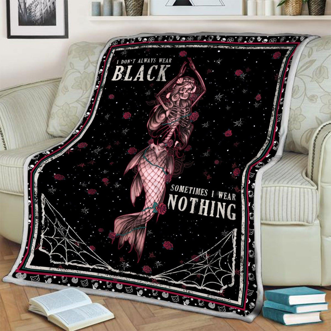 Blanket I Don't Always Wear Black Sometimes I Wear Nothing - DucG