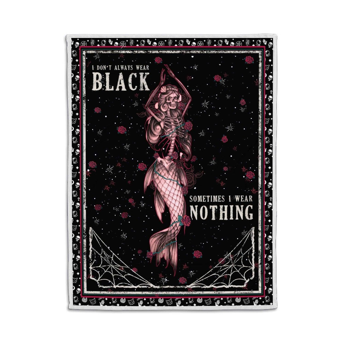 Blanket I Don't Always Wear Black Sometimes I Wear Nothing - DucG