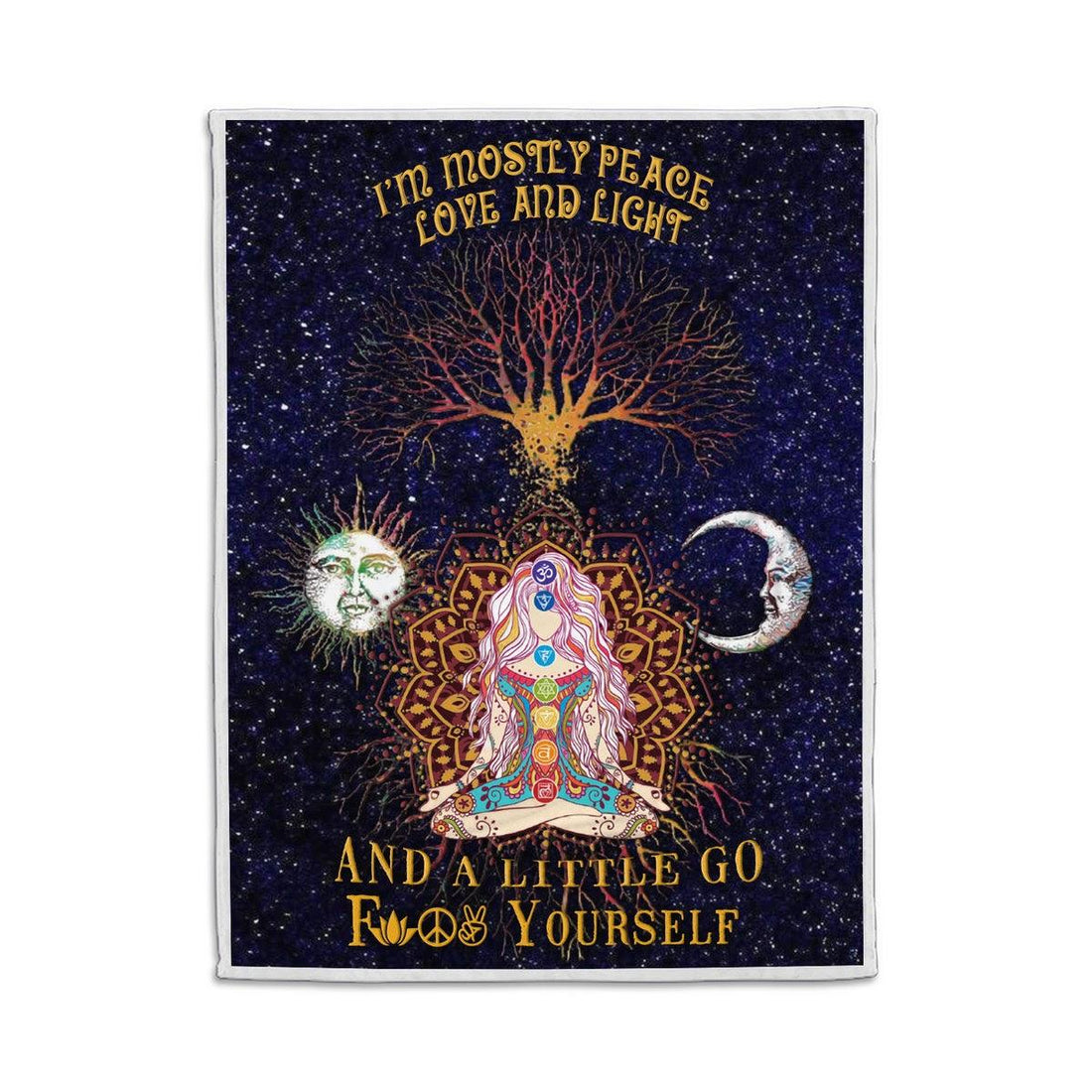 Blanket I'm Mostly Peace Love And Light And A Little Go Face Yourself - DucG