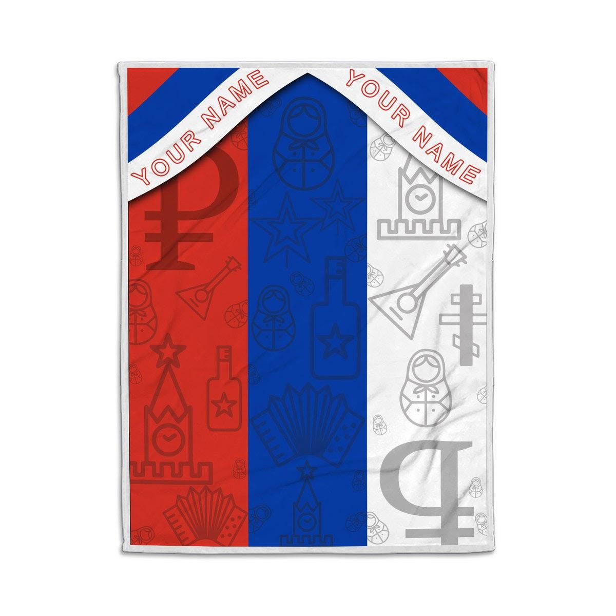 Blanket Russia Flag Personalized Custom Name - DucG