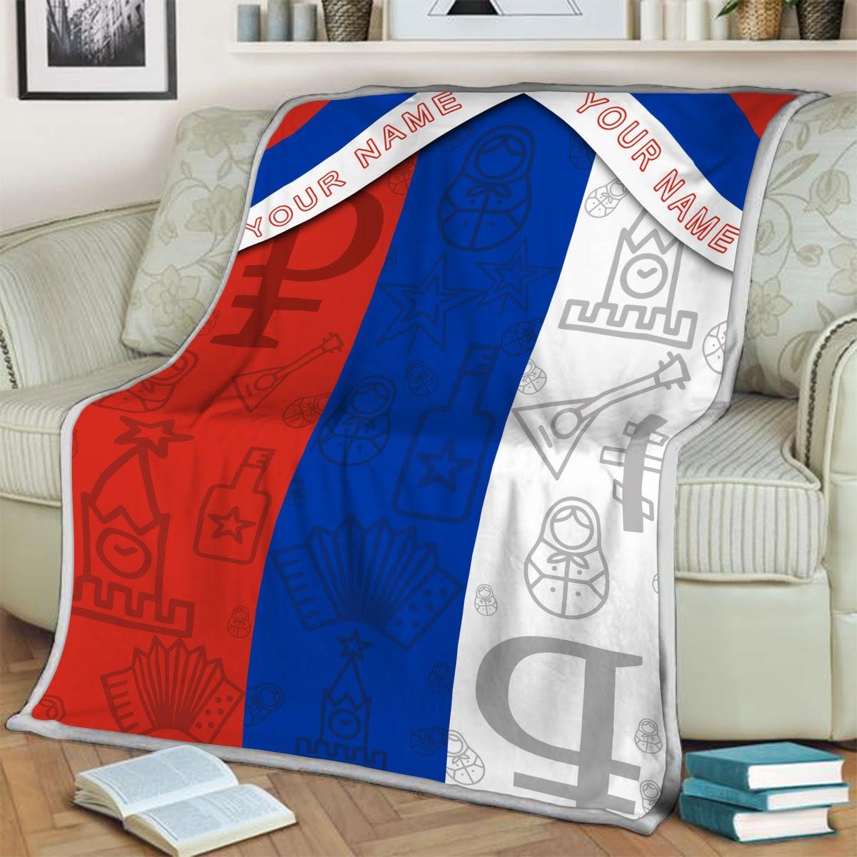 Blanket Russia Flag Personalized Custom Name - DucG