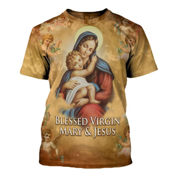 Blessed Virgin Mary & Jesus T-shirt - DucG