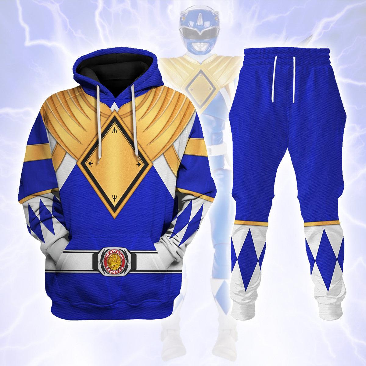 Blue Ranger Dragon Shield Hoodies Sweatshirt T-shirt Hawaiian - Gearhomie.com