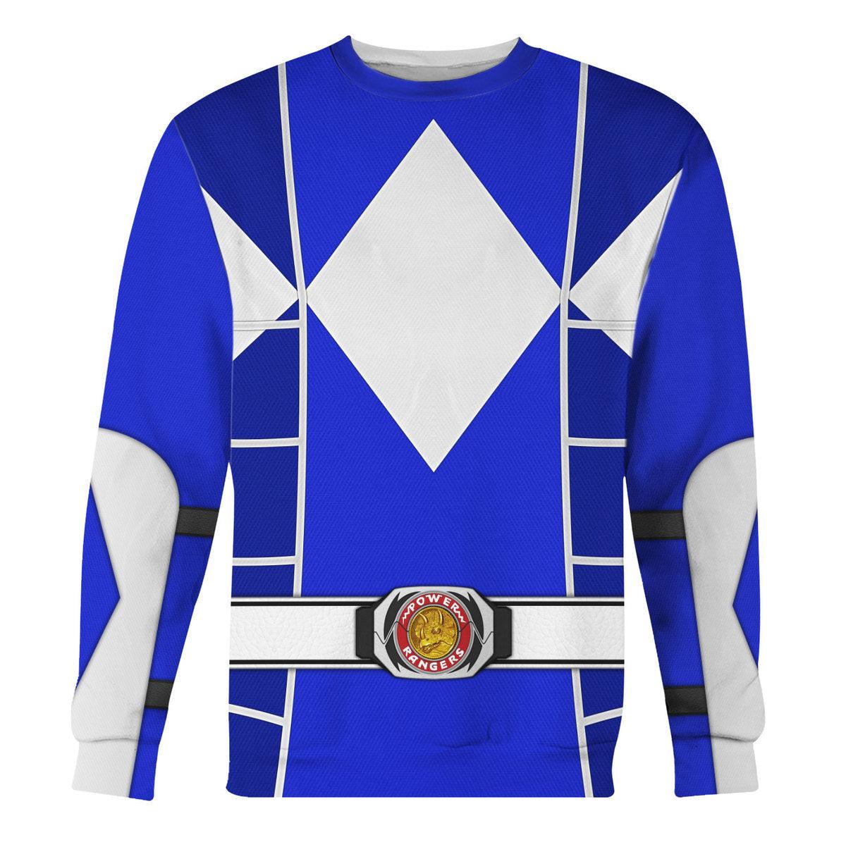Blue Ranger Mighty Morphin Cosplay Hoodies Sweatshirt T-shirt Hawaiian - Gearhomie.com