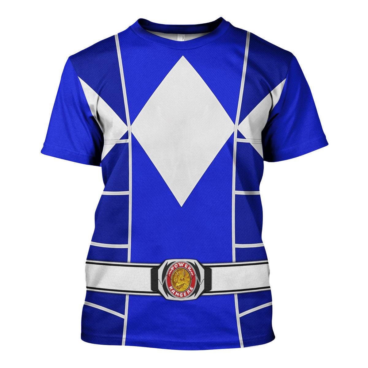 Blue Ranger Mighty Morphin Cosplay Hoodies Sweatshirt T-shirt Hawaiian - Gearhomie.com