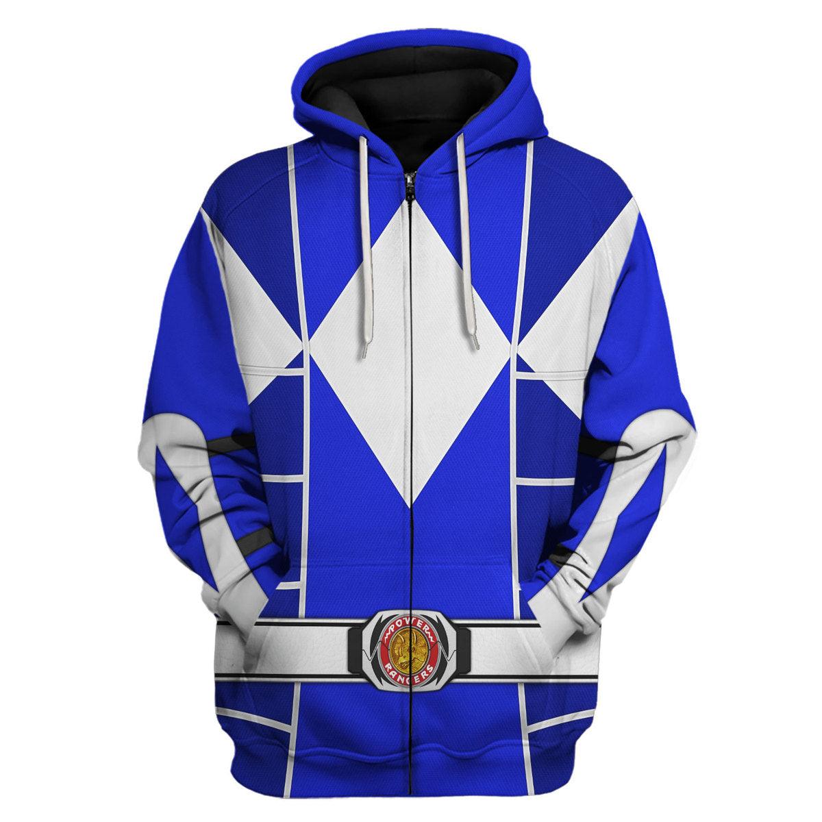 Blue Ranger Mighty Morphin Cosplay Hoodies Sweatshirt T-shirt Hawaiian - Gearhomie.com