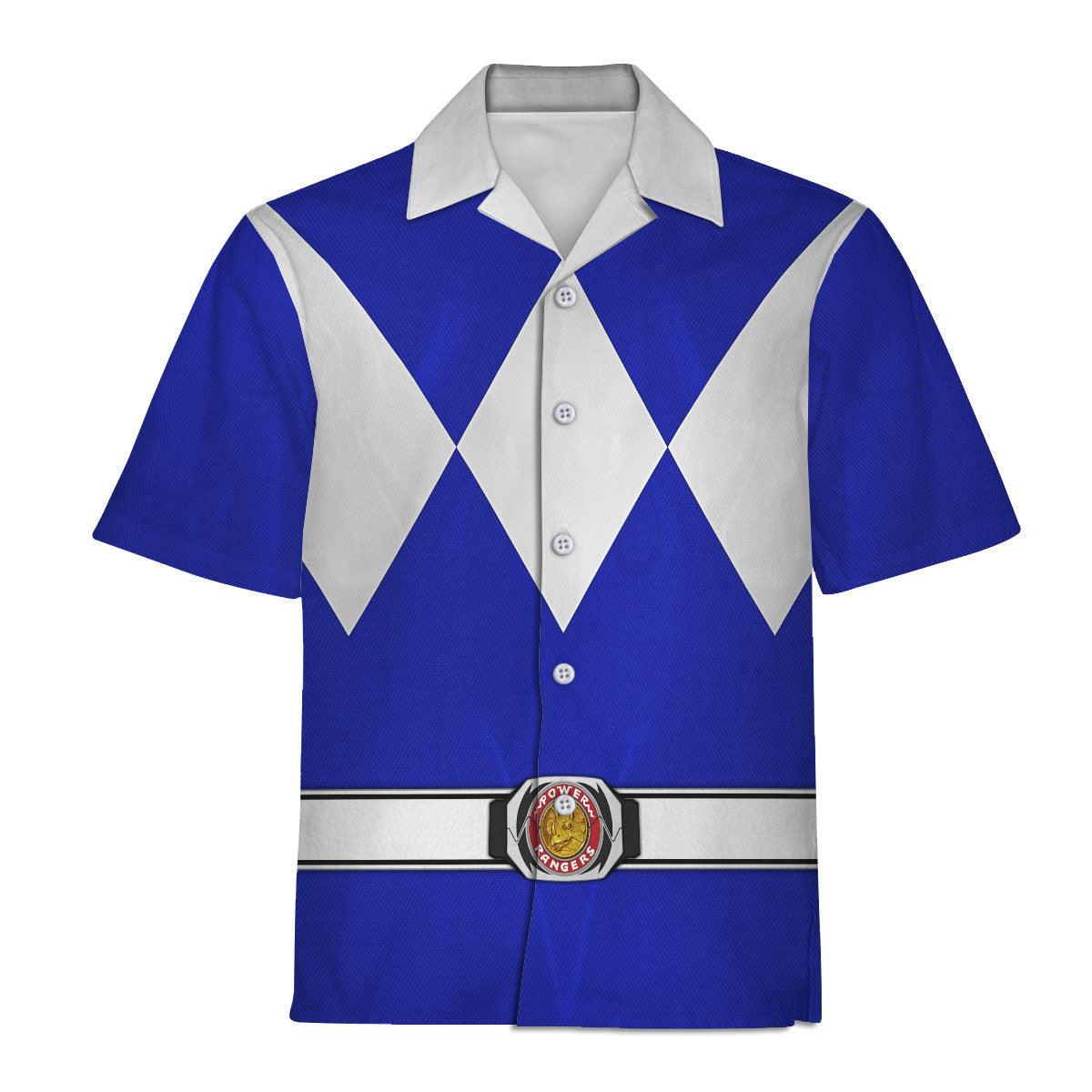 Blue Ranger Mighty Morphin Hoodies Sweatshirt T-shirt Hawaiian - Gearhomie.com