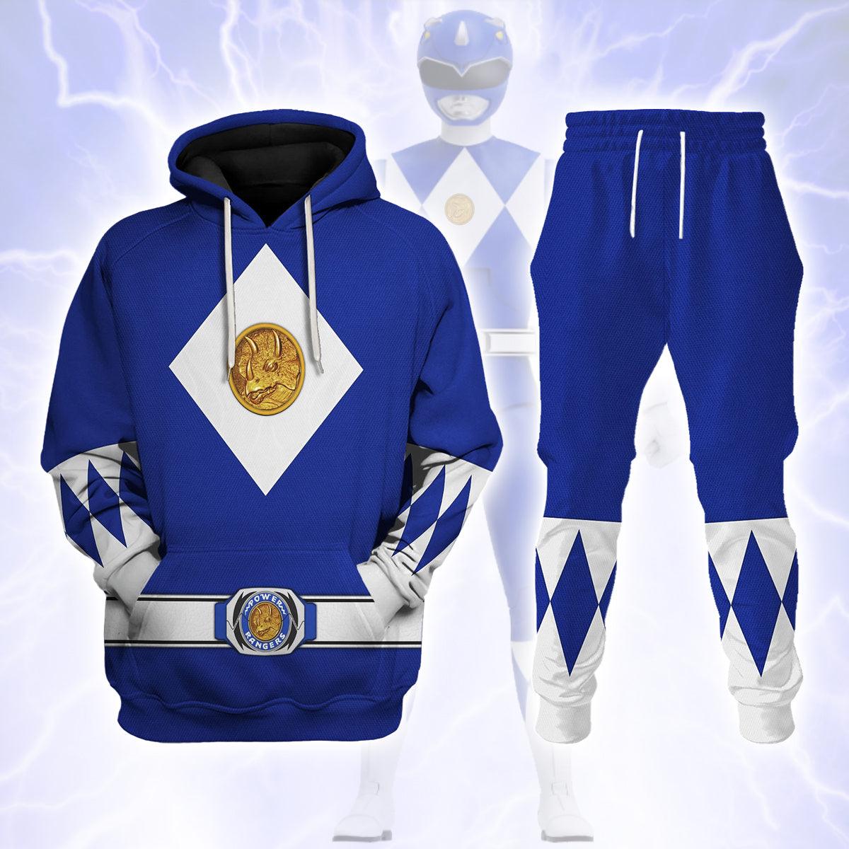Blue Ranger Mighty Morphin The Movie (1995) Hoodies Sweatshirt T-shirt Hawaiian - Gearhomie.com