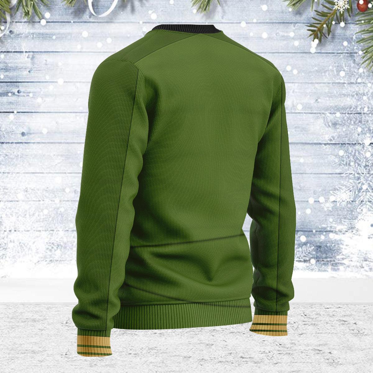 Captain Pike Green Themed Costume Christmas Wool Sweater - Gearhomie.com