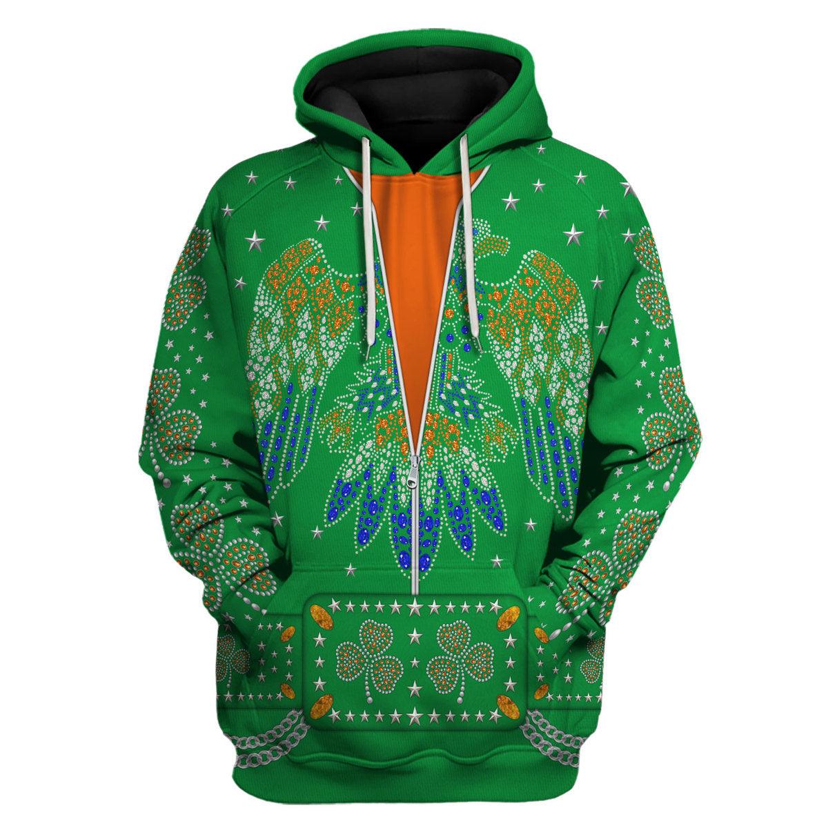 Celebrating the King: Elvis Presley Costume for St. Patrick's Day Hoodie Sweatshirt T-Shirt Sweatpants - Gearhomie.com