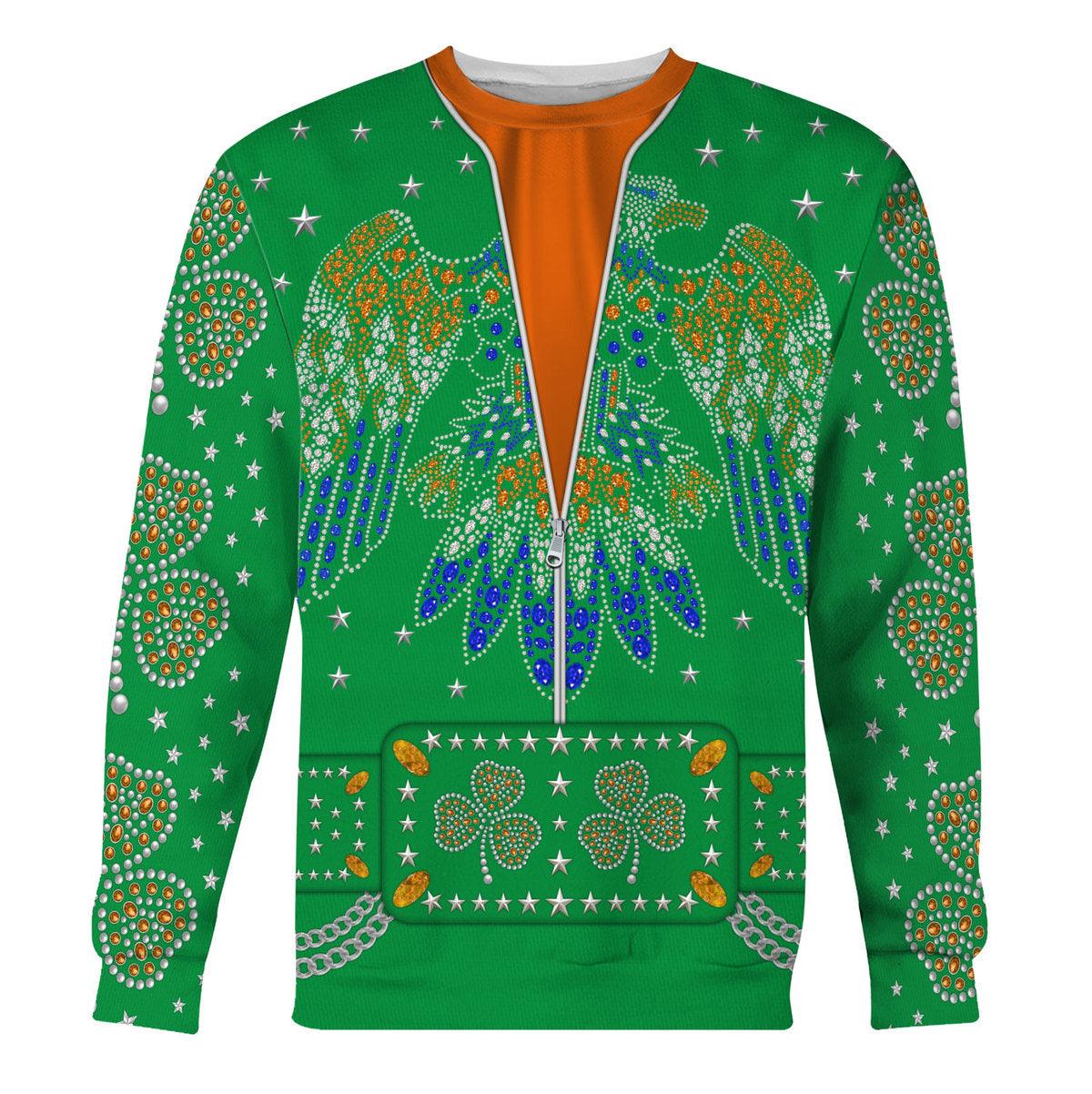 Celebrating the King: Elvis Presley Costume for St. Patrick's Day Hoodie Sweatshirt T-Shirt Sweatpants - Gearhomie.com