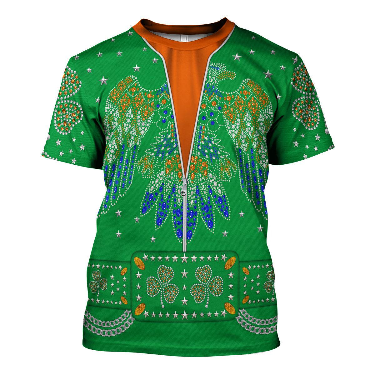 Celebrating the King: Elvis Presley Costume for St. Patrick's Day Hoodie Sweatshirt T-Shirt Sweatpants - Gearhomie.com