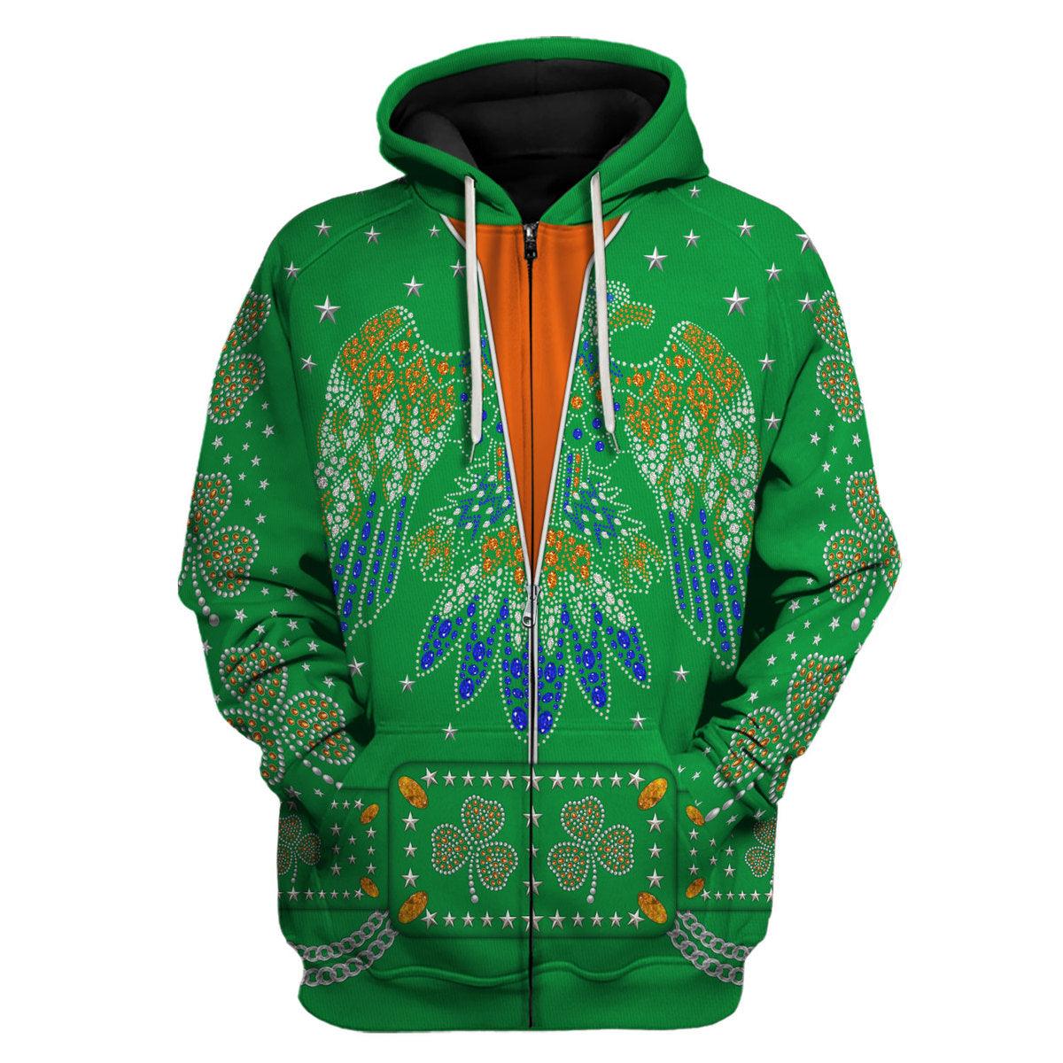 Celebrating the King: Elvis Presley Costume for St. Patrick's Day Hoodie Sweatshirt T-Shirt Sweatpants - Gearhomie.com