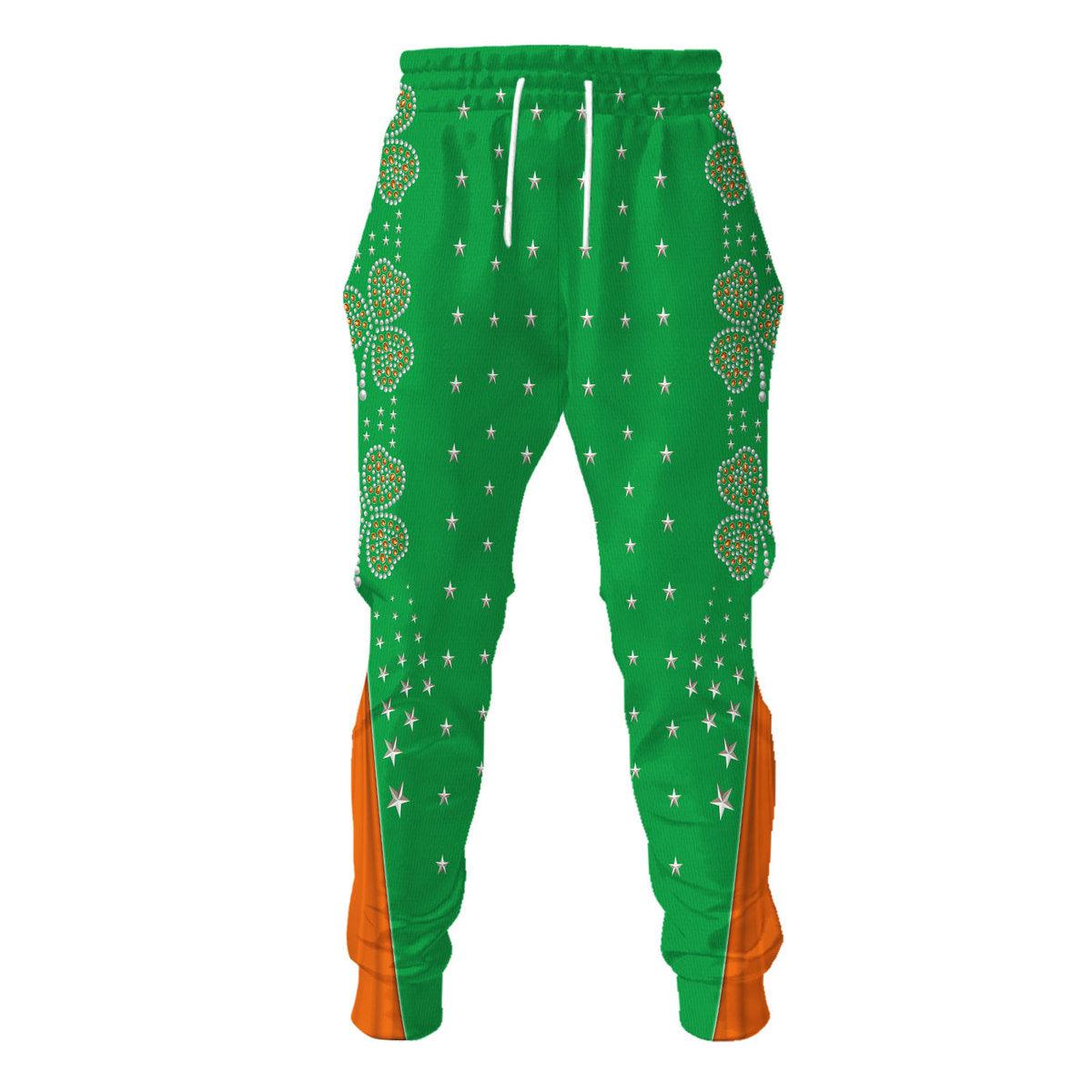 Celebrating the King: Elvis Presley Costume for St. Patrick's Day Hoodie Sweatshirt T-Shirt Sweatpants - Gearhomie.com
