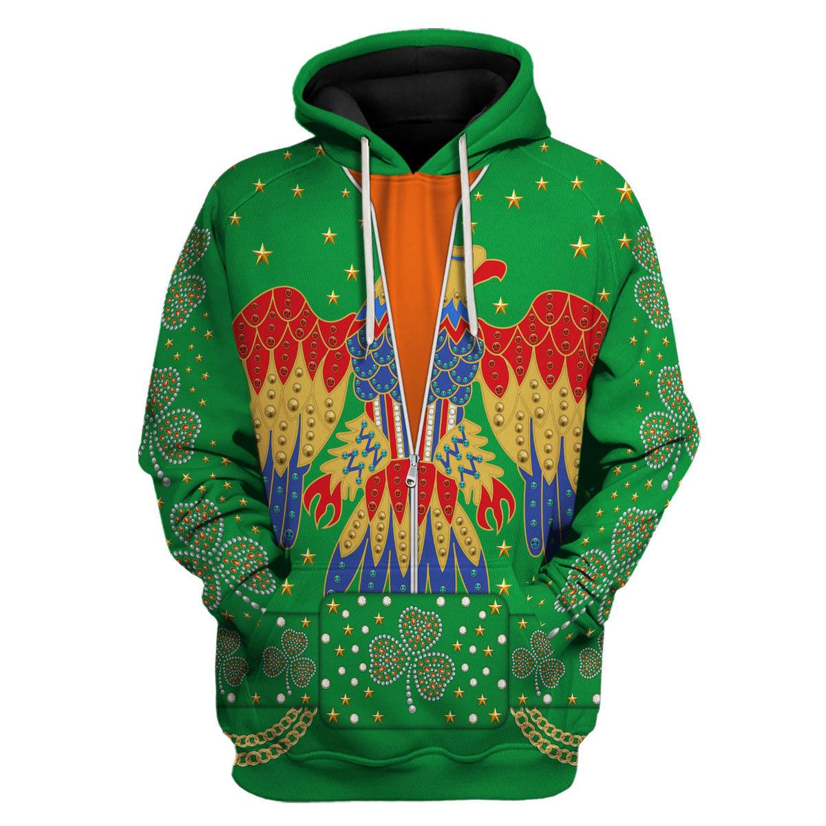 Celebrating the King: Elvis Presley EAGLE Costume for St. Patrick's Day Hoodie Sweatshirt T-Shirt Sweatpants - Gearhomie.com