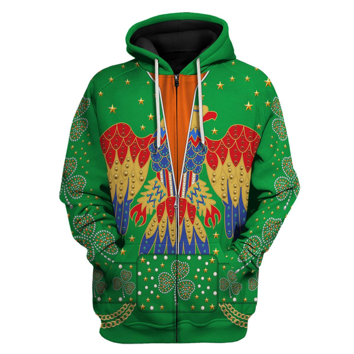 Celebrating the King: Elvis Presley EAGLE Costume for St. Patrick's Day Hoodie Sweatshirt T-Shirt Sweatpants - Gearhomie.com