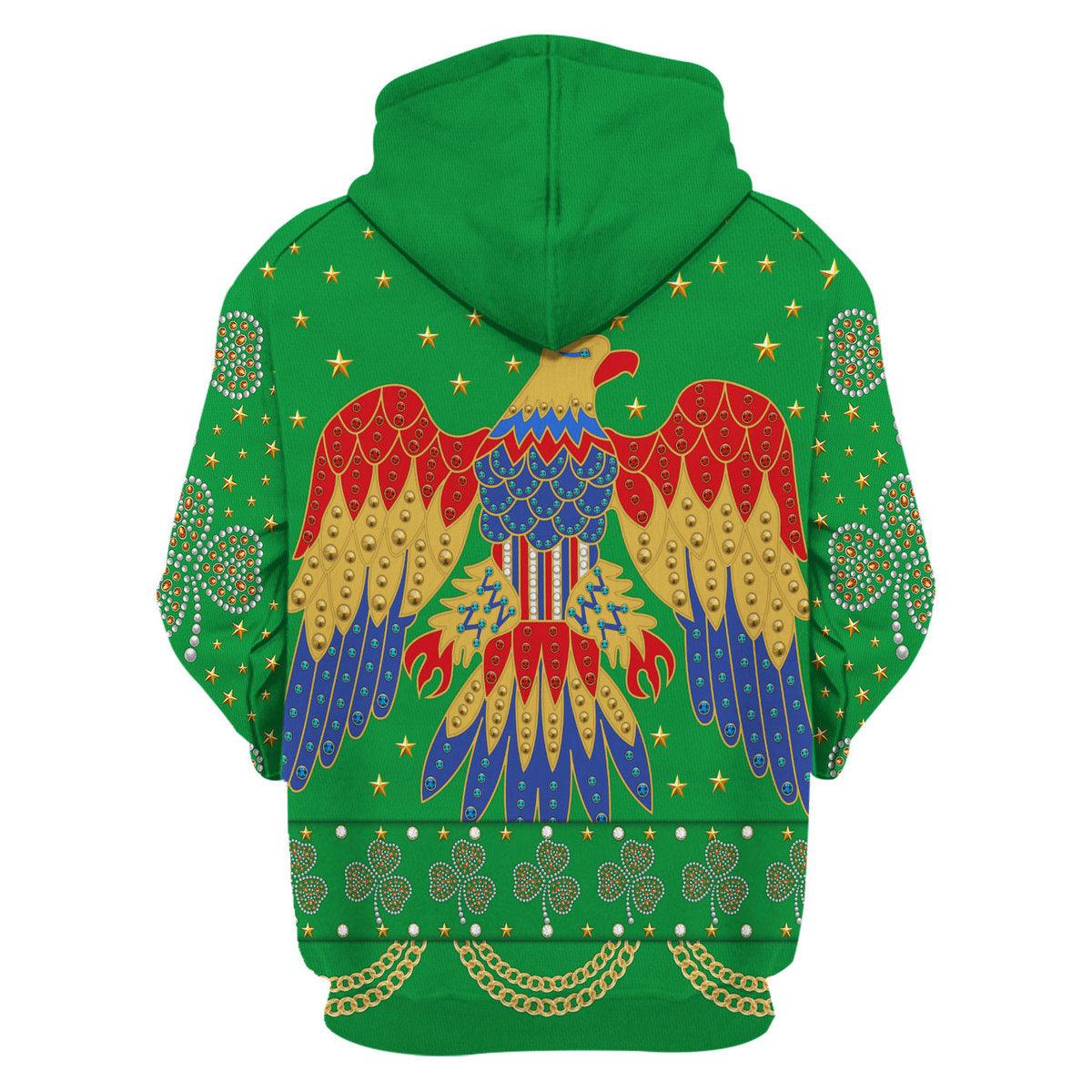Celebrating the King: Elvis Presley EAGLE Costume for St. Patrick's Day Hoodie Sweatshirt T-Shirt Sweatpants - Gearhomie.com