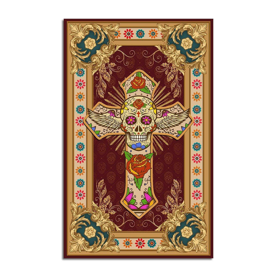 Cross Sugar Skull Rug - DucG