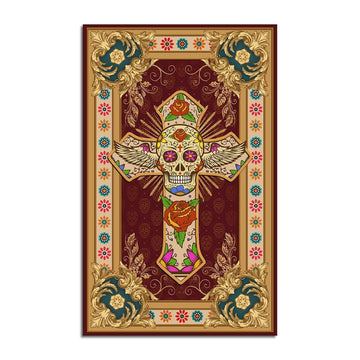 Cross Sugar Skull Rug - DucG