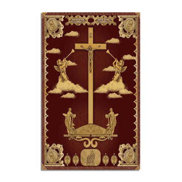 Crucifix of Jesus and The Angels Rug - CustomsPig