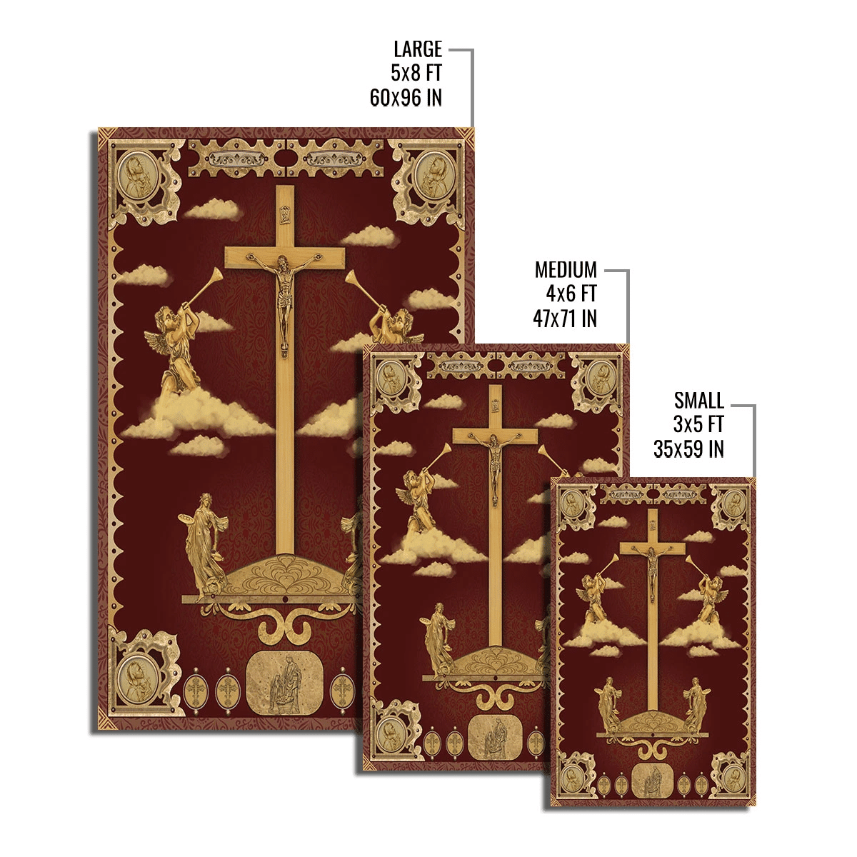 Crucifix of Jesus and The Angels Rug - DucG