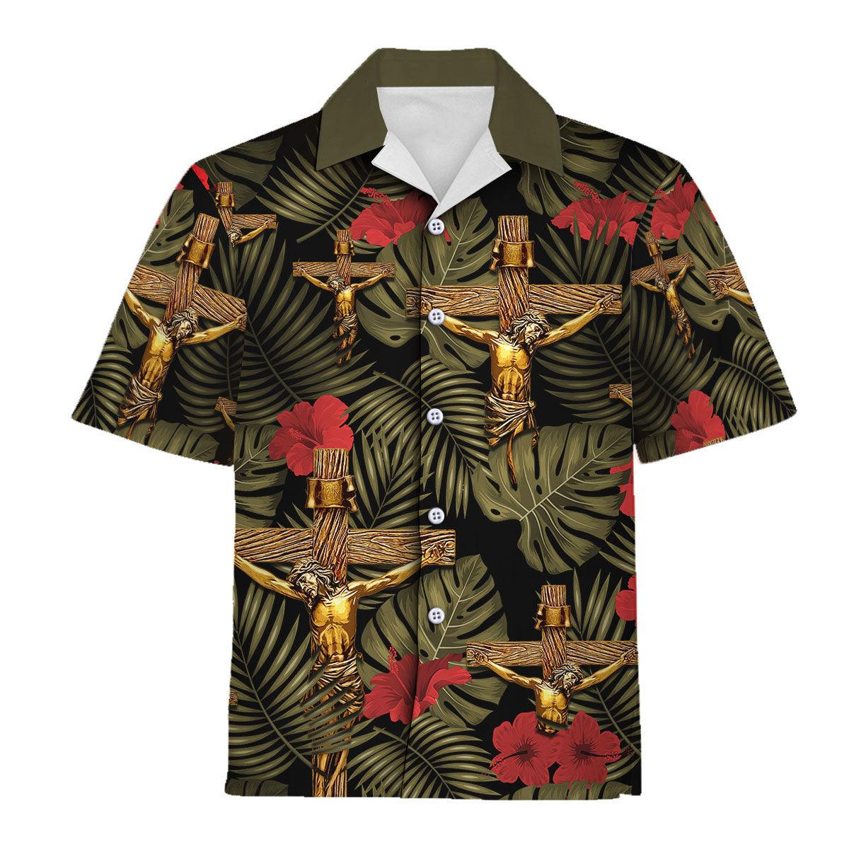 Crucifixion of Christ Hawaiian Shirt - Gearhomie.com