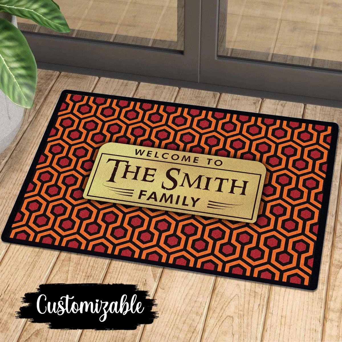 Custom Family Name Retro Doormat Overlook Hotel Carpet Pattern Shining Pattern - Gearhomie.com