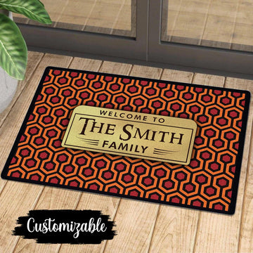Custom Family Name Retro Doormat Overlook Hotel Carpet Pattern Shining Pattern - Gearhomie.com