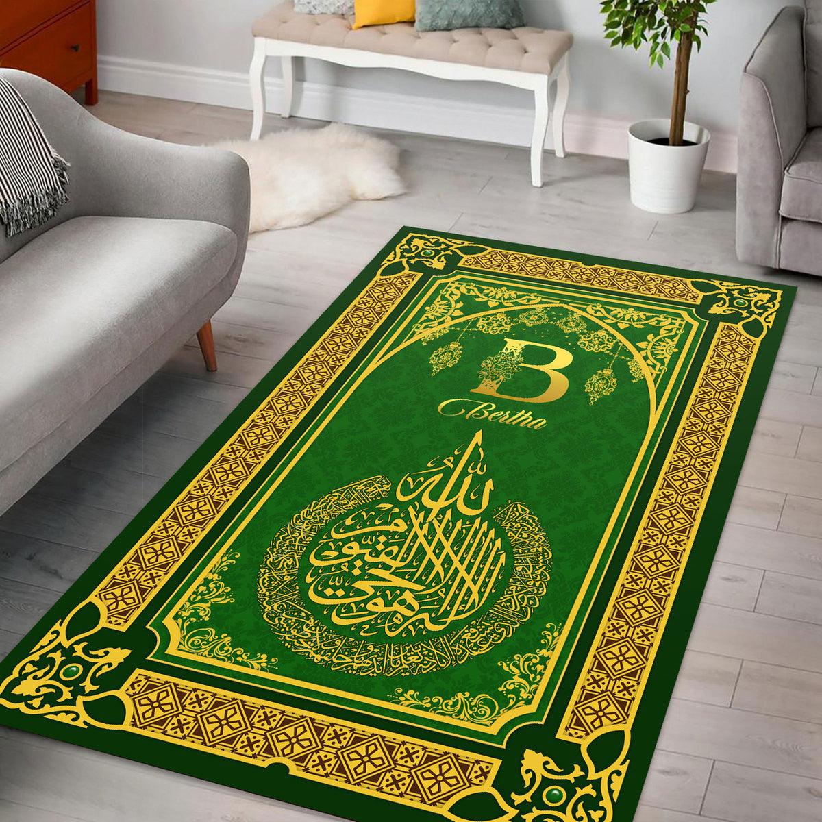 Custom Name Ayatul Kursi Prayer Rug - OodieGang
