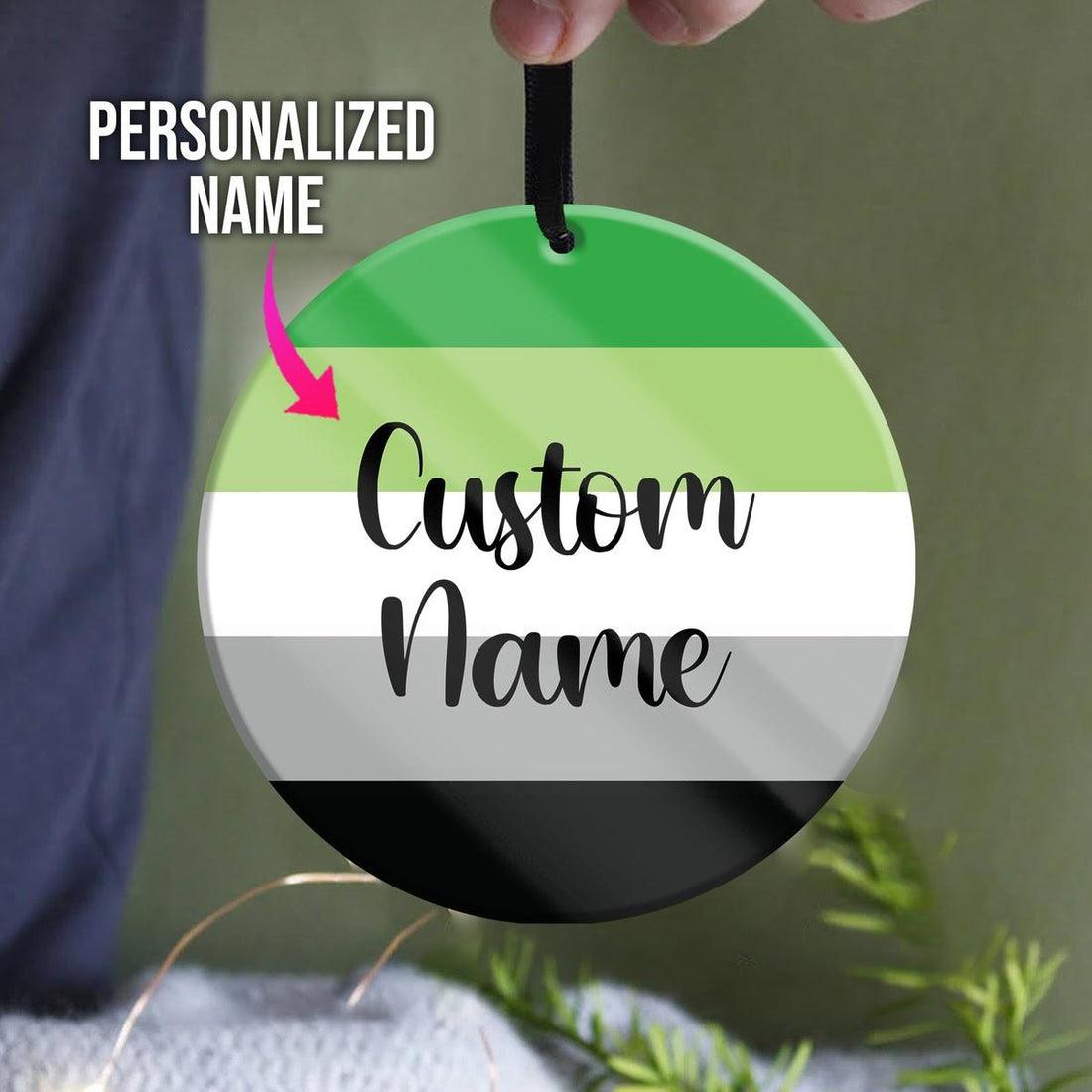 Custom Name Ornament Aromantic - DucG