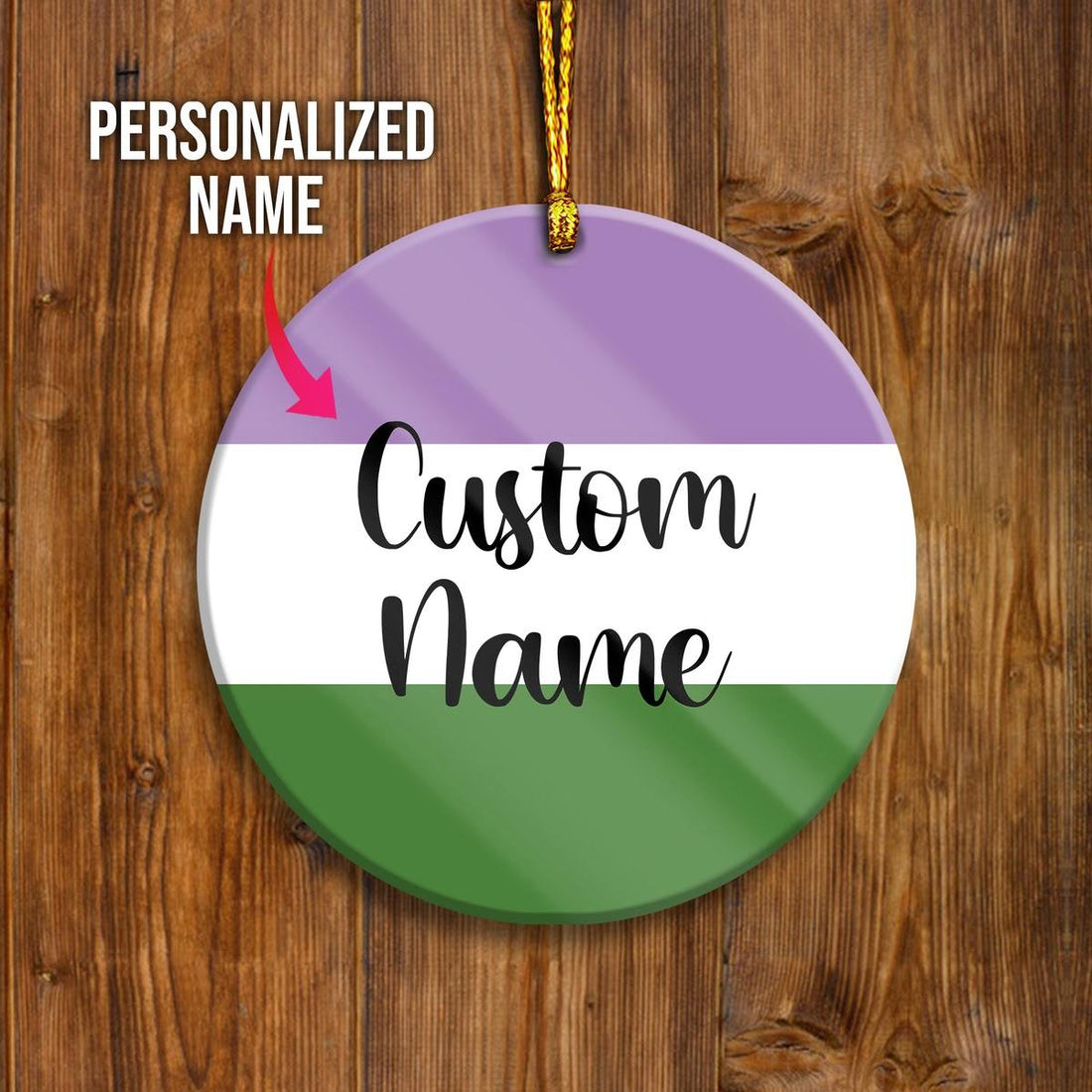 Custom Name Ornament Genderqueer - DucG