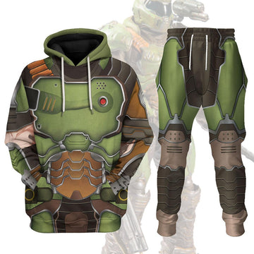 Doomguy Hoodies Sweatshirt T-shirt Hawaiian Tracksuit - Gearhomie.com