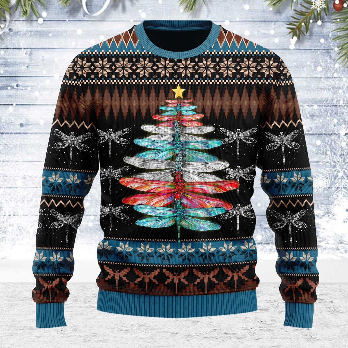 YMskins Ugly Christmas Sweater Dragon Christmas Tree 3D Apparel