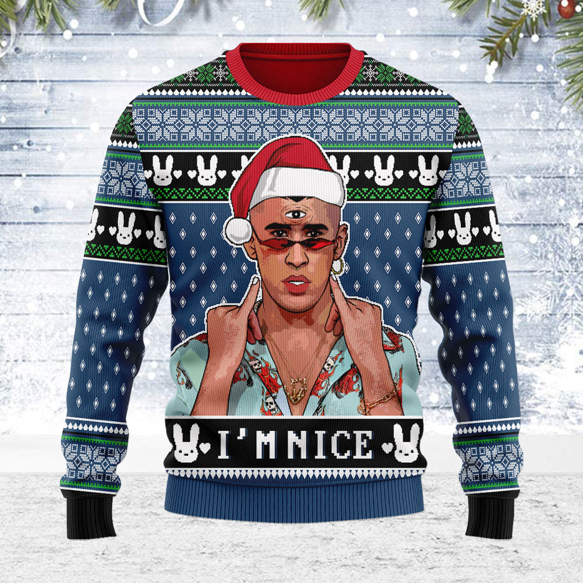 YMskins Ugly Christmas Sweater Pretty Fly For A White Guy Meme 3D Apparel