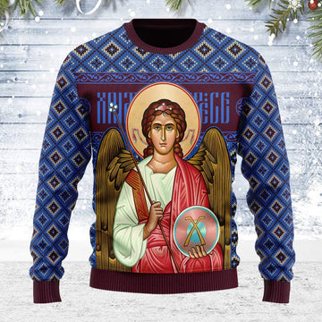 Merry Christmas YMskins Unisex Ugly Christmas Sweater St. Archangel Michael 3D Apparel