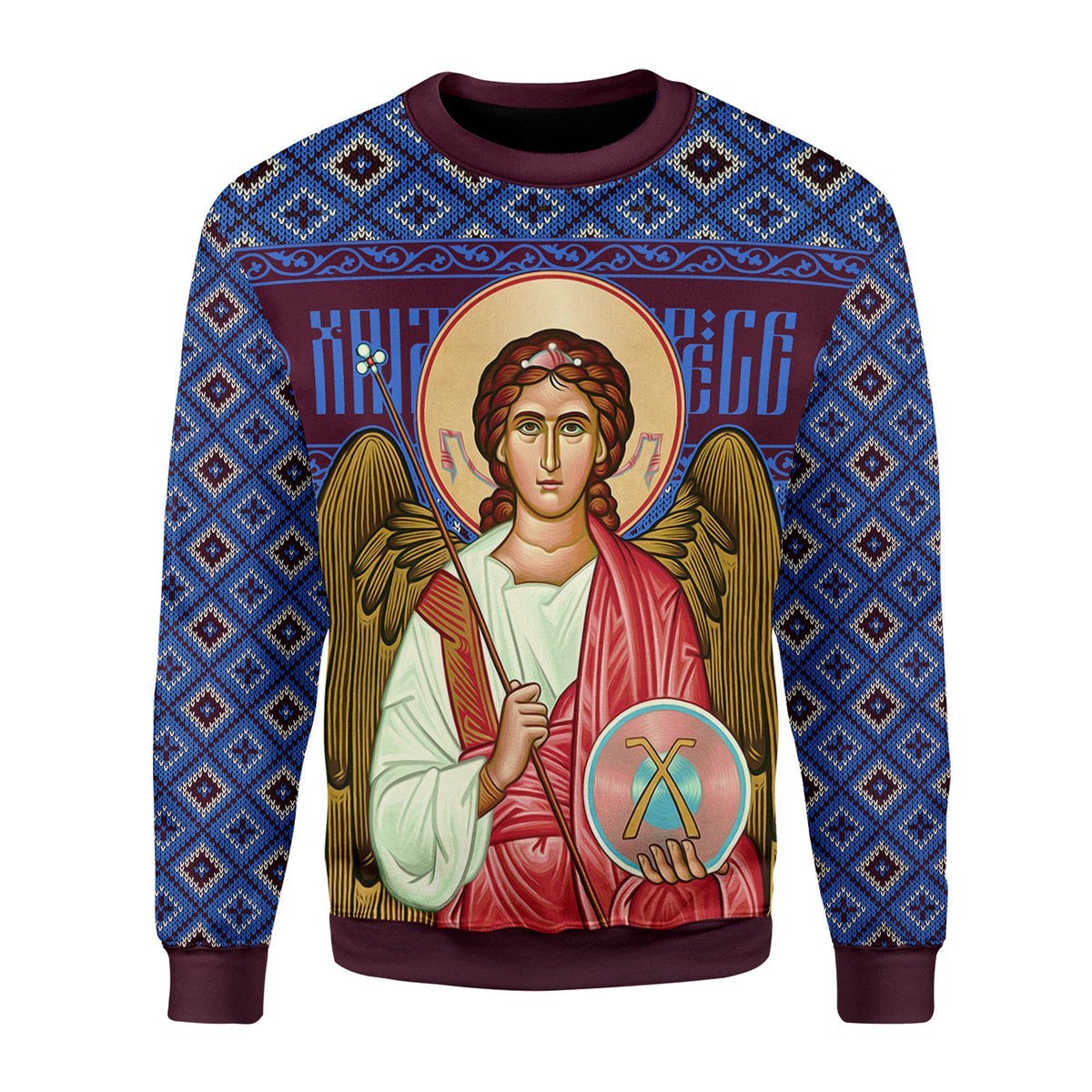 Merry Christmas YMskins Unisex Christmas Sweater St. Archangel Michael 3D Apparel